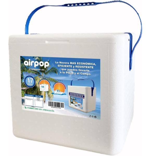 NEVERA ISOTERMICA PORTATIL DE CORCHO 17 LITROS AIRPOP