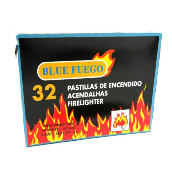 PASTILLAS DE ENCENDIDO BLUE FUEGO 32 UNIDADES